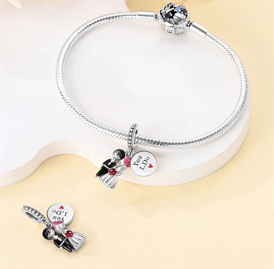 Just Married Couple Dangle Charm - bellissi