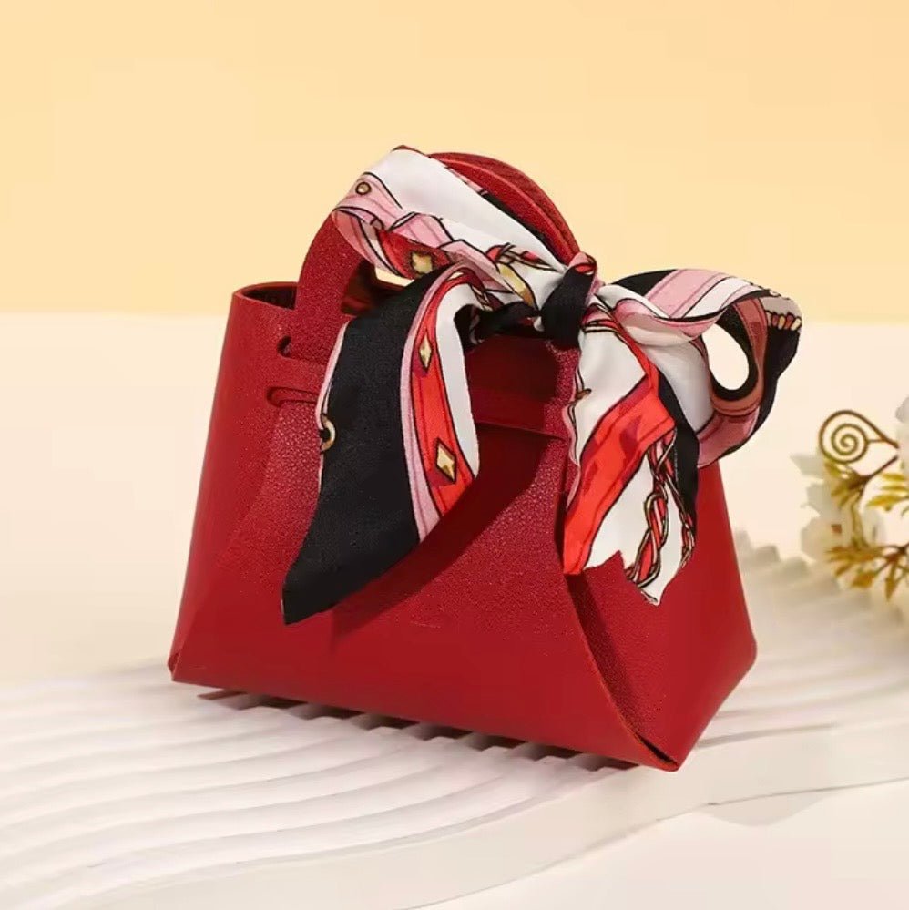 Leather Gift Bags Bow Ribbon - bellissi