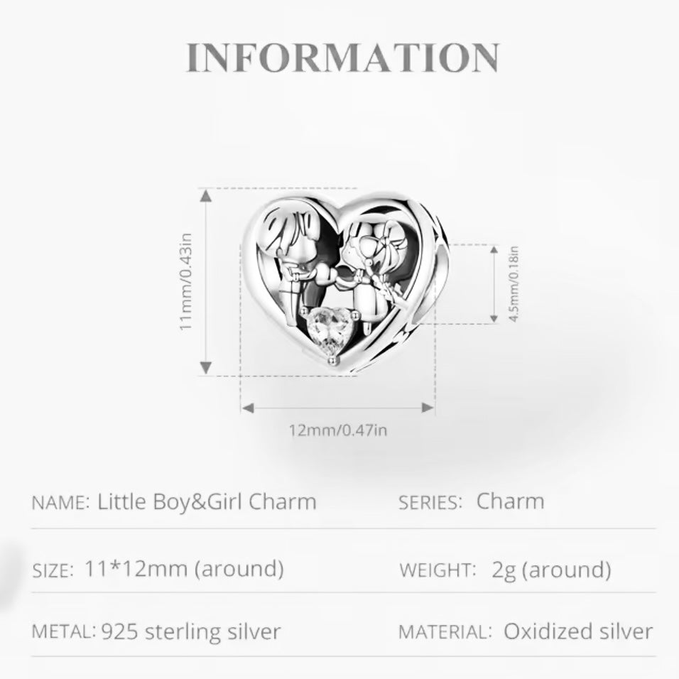 Little Boy and Girl Charm - bellissi