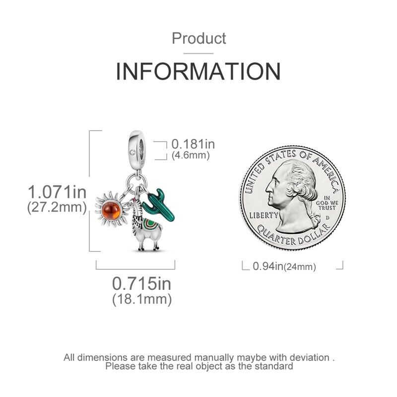 Llama Cactus And Sun Dangle Charm - bellissi