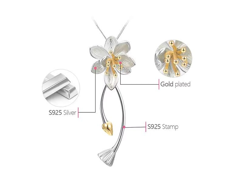 Lotus Whispers Flower Pendant - bellissi