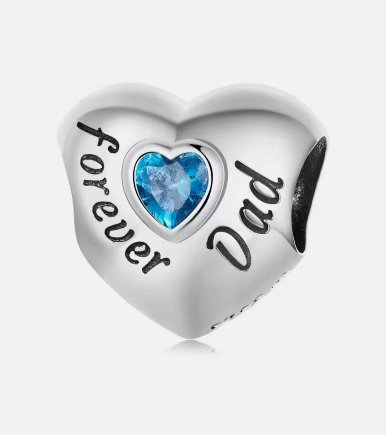 Love Dad Heart With Zircon Bead Charm - bellissi