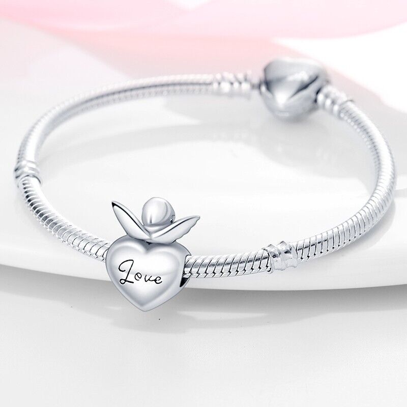 Love Heart With Angel Charm - bellissi