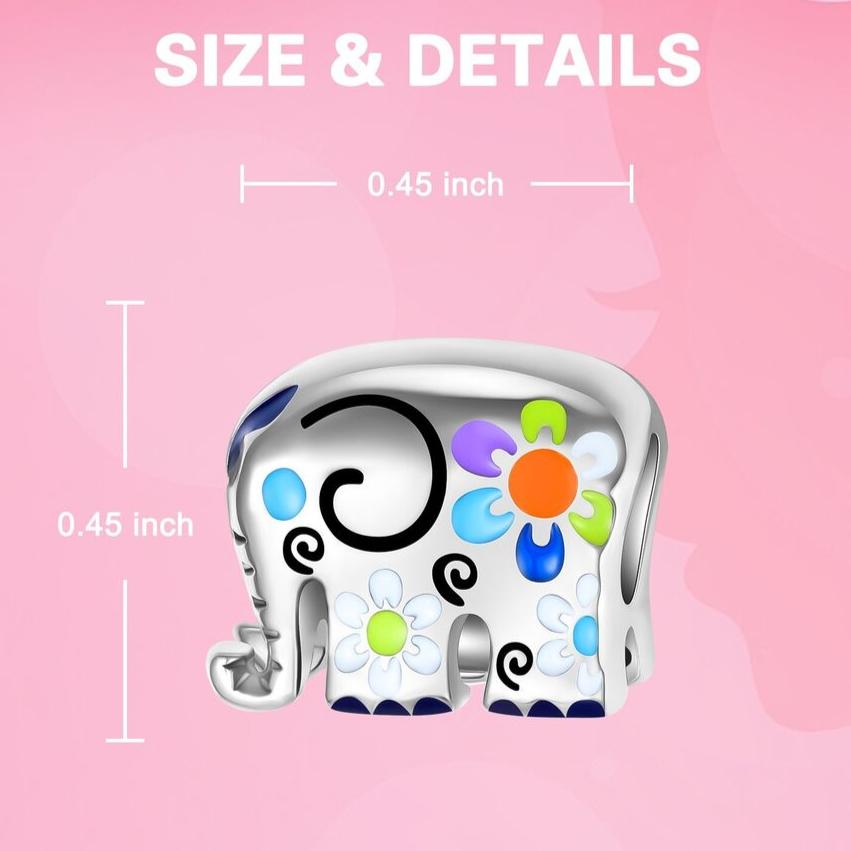Lucky Elephant Multicoloured Charm - bellissi