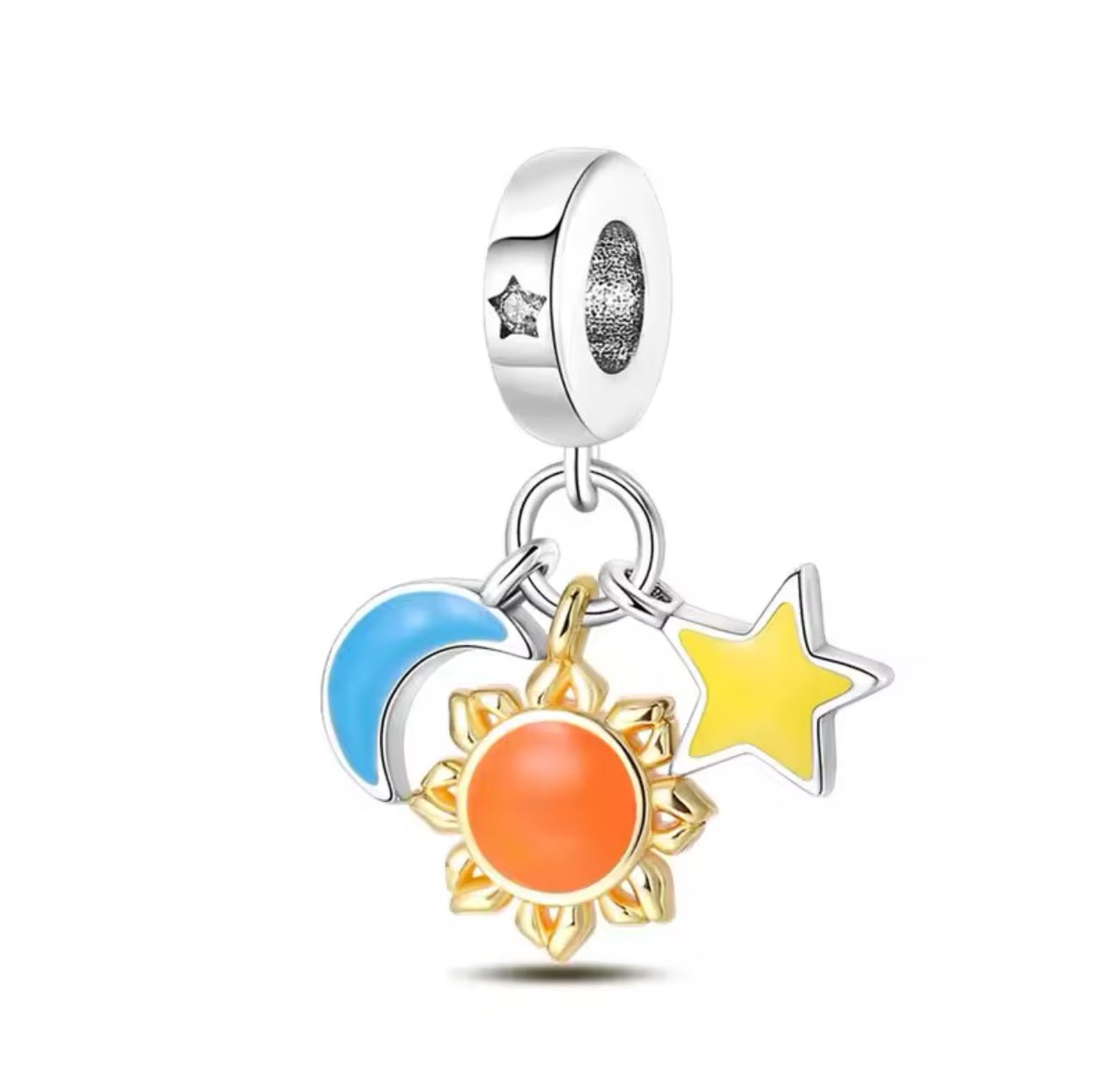 Luminous Sun Moon & Star Dangle Charm - bellissi