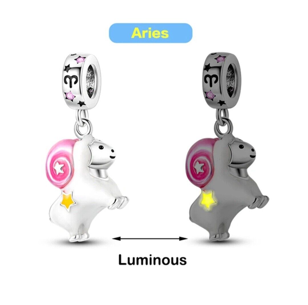 Luminous Zodiac Sign Aries Dangle Charm - bellissi