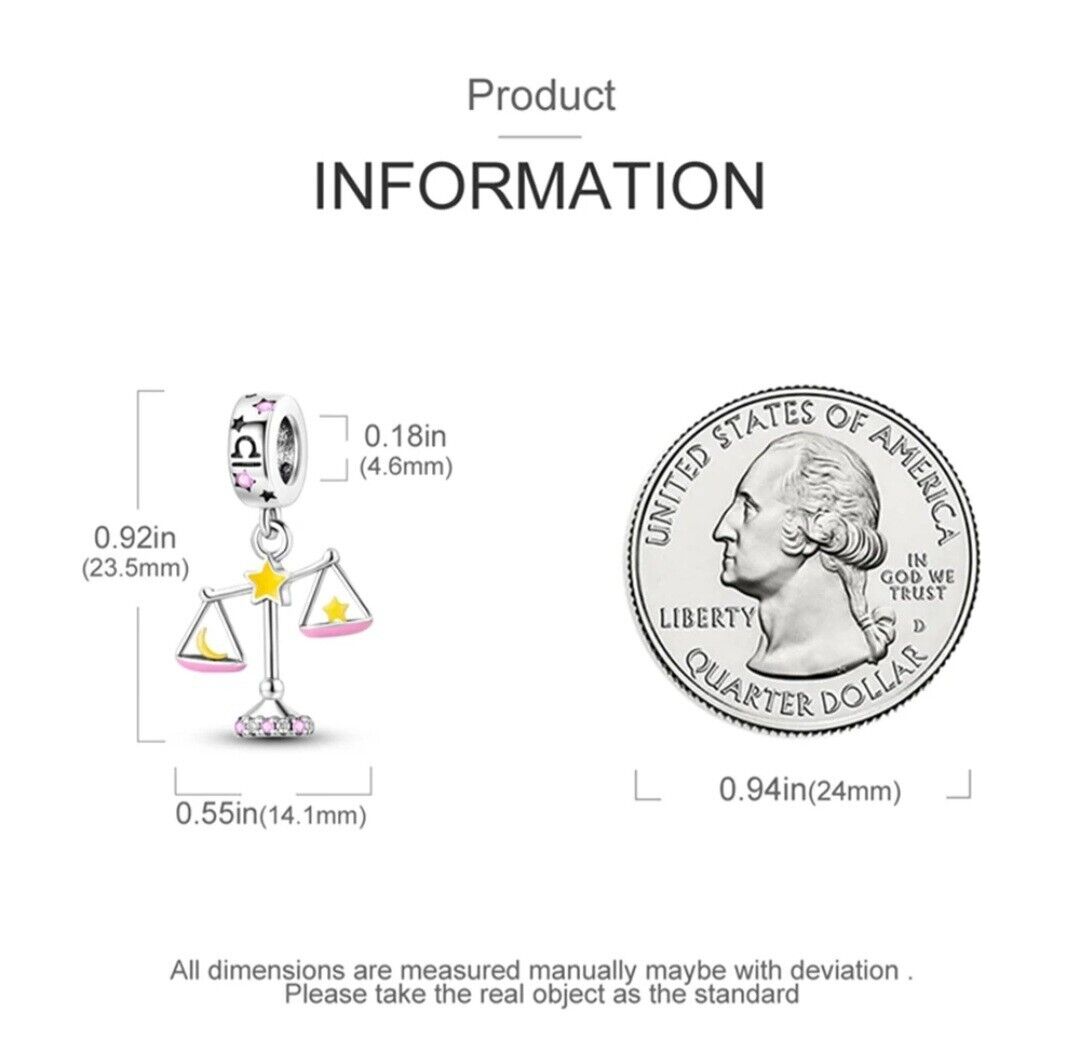 Luminous Zodiac Sign Libra Dangle Charm - bellissi