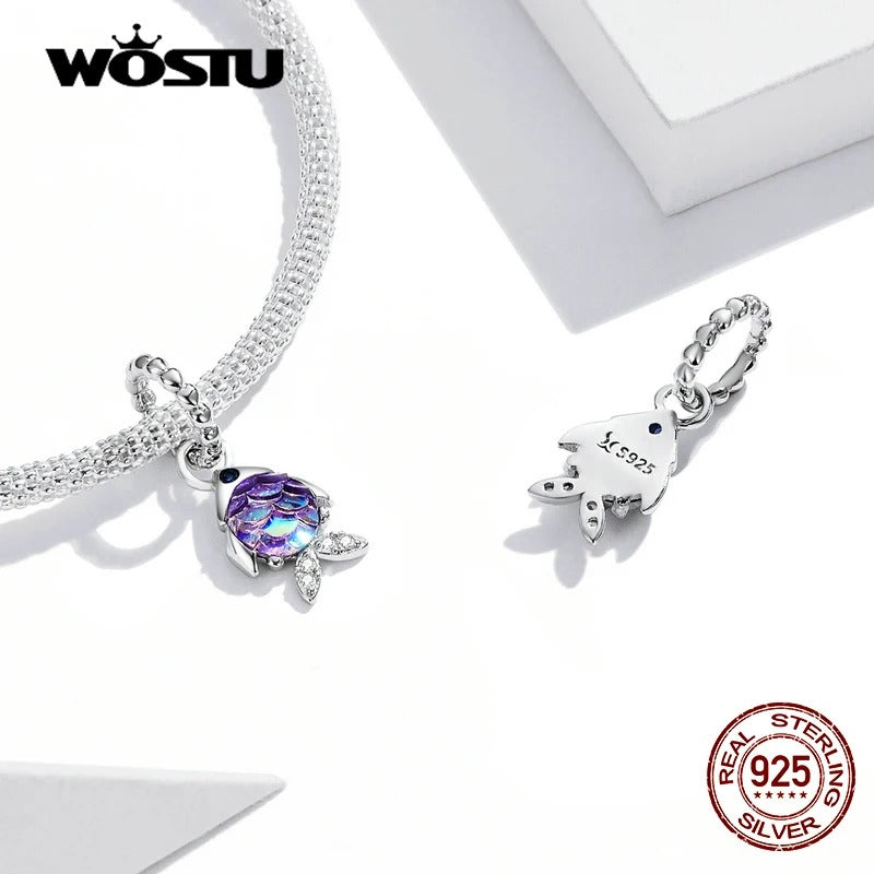 Blue Purple Fish Charm