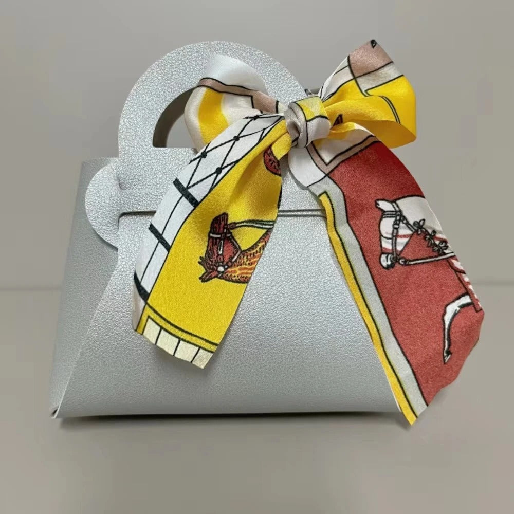 Leather Gift Bags Bow Ribbon