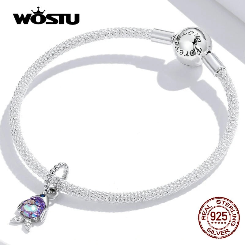 Blue Purple Fish Charm