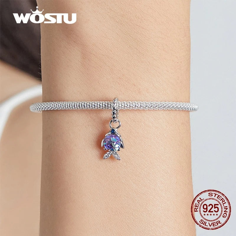 Blue Purple Fish Charm