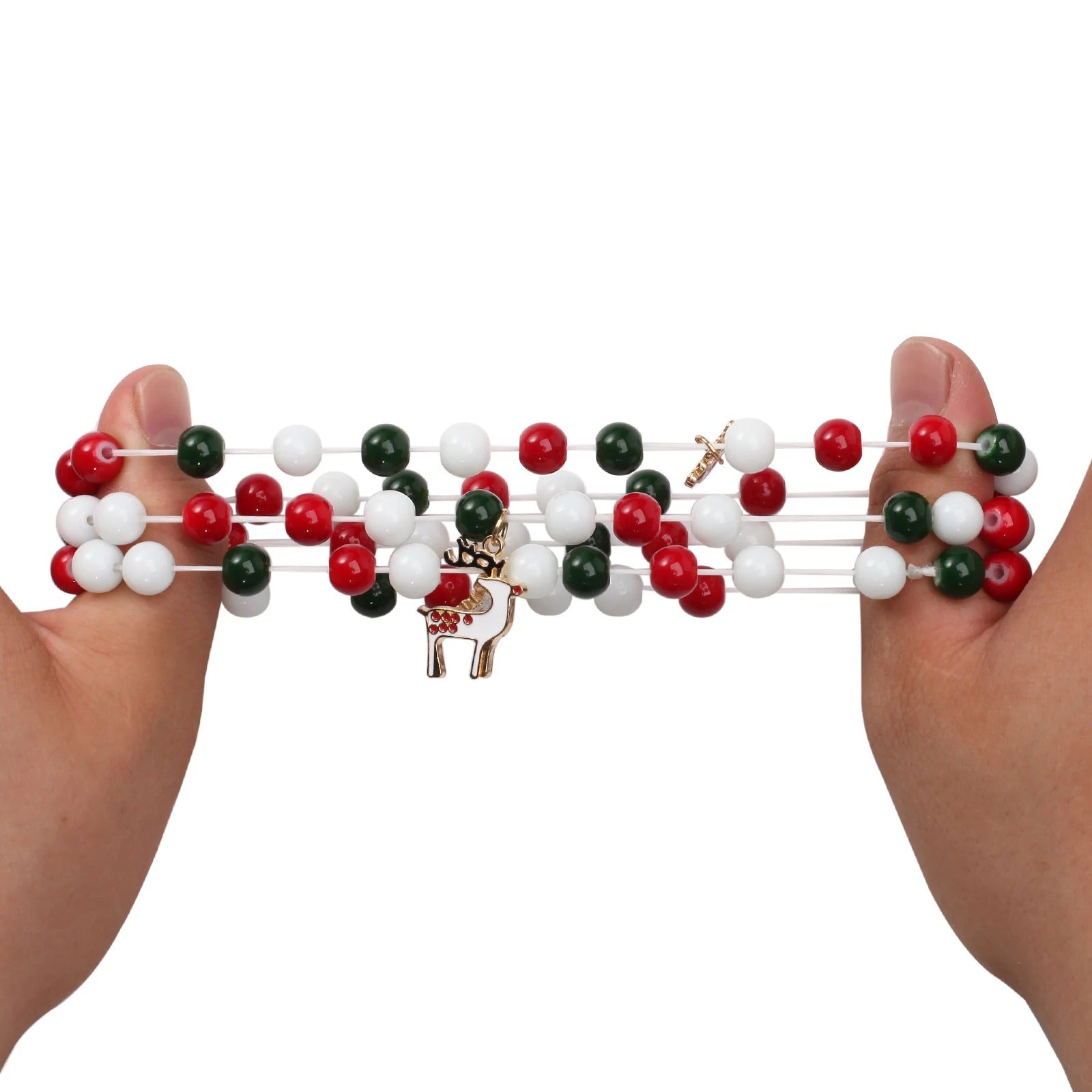 Christmas Beaded Stretch Bracelet