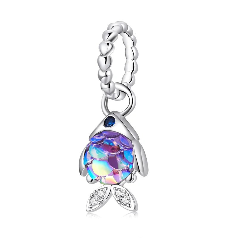 Blue Purple Fish Charm