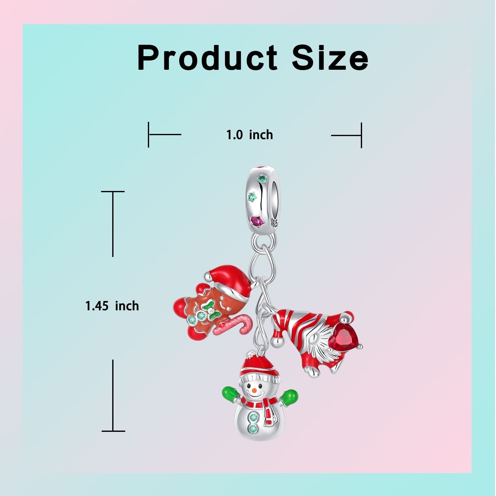 Merry Christmas Trio Charm – Gingerbread, Gnome & Snowman - bellissi