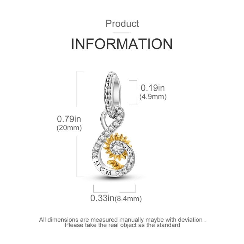 Mom Sunflower Dangle Charm - bellissi