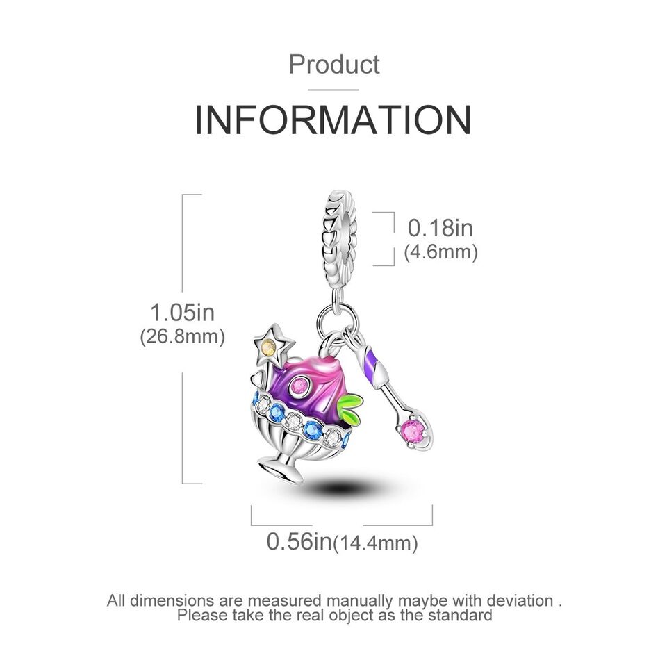 Multicoloured Dessert Sundae Dangle Charm - bellissi