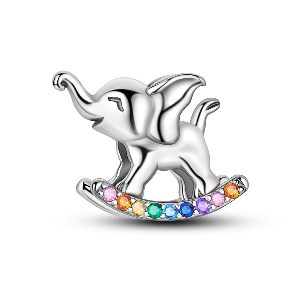 Multicoloured Rocking Elephant Lucky Charm - bellissi