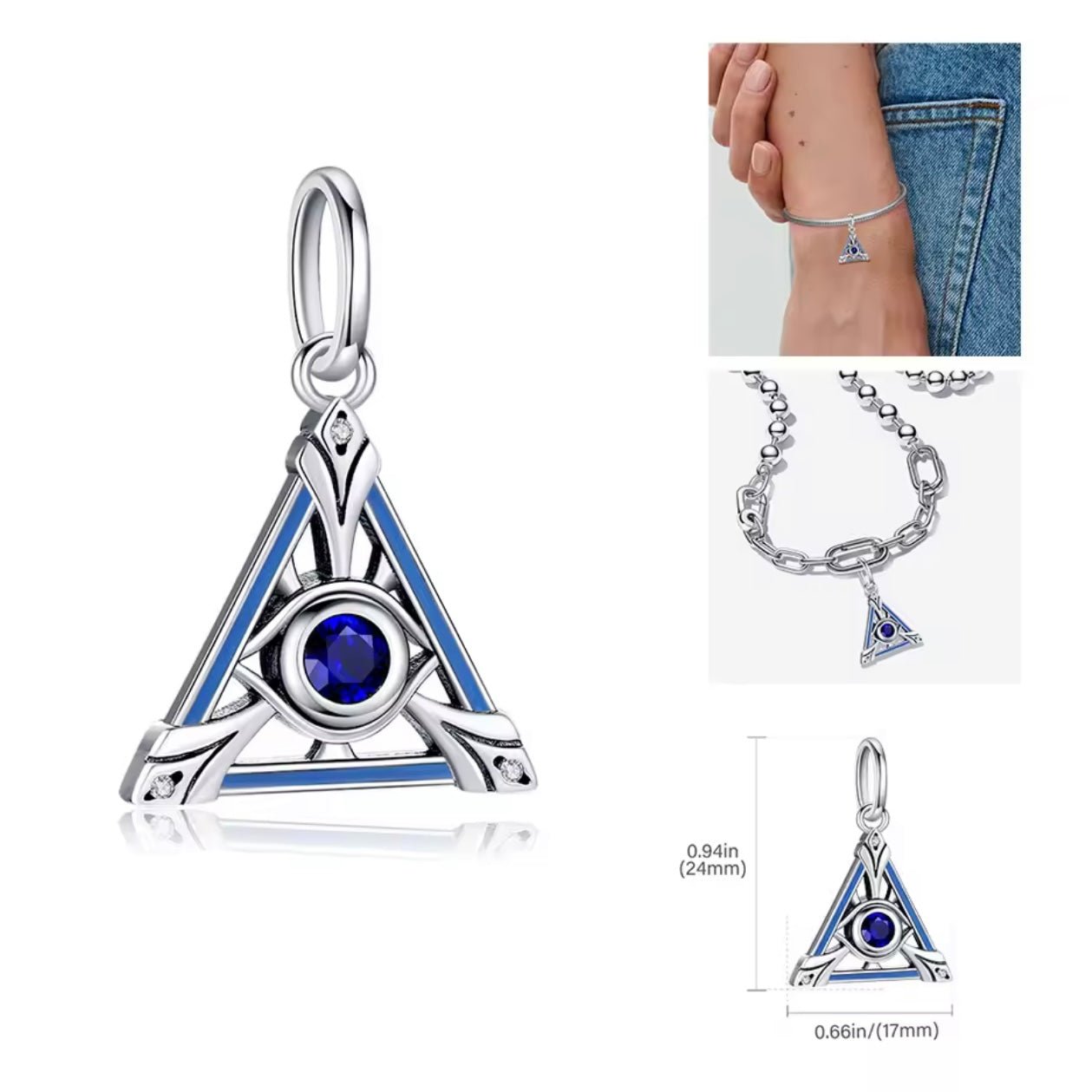 Mystic Eye Triangle Charm - bellissi