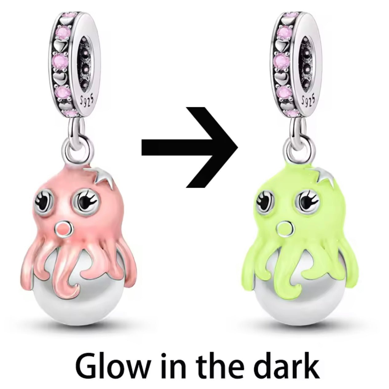 Octopus Glow in Dark Dangle Charm - bellissi