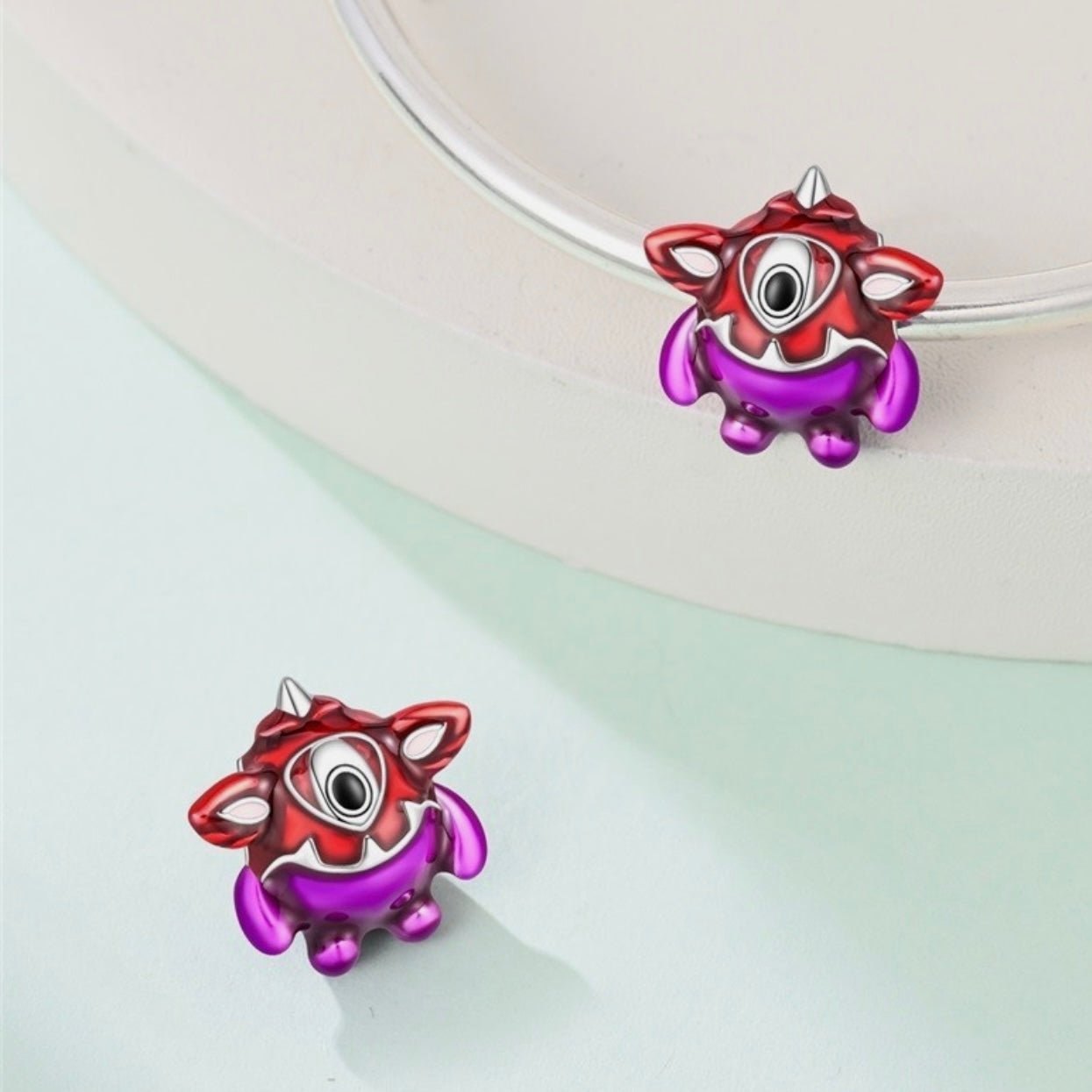 One - Eyed Monster Multicoloured Charm - bellissi