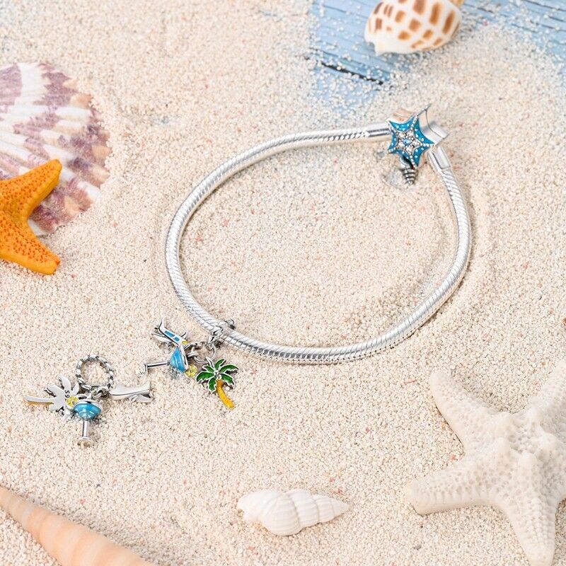 Palm Tree Cocktail Plane Dangle Charm - bellissi