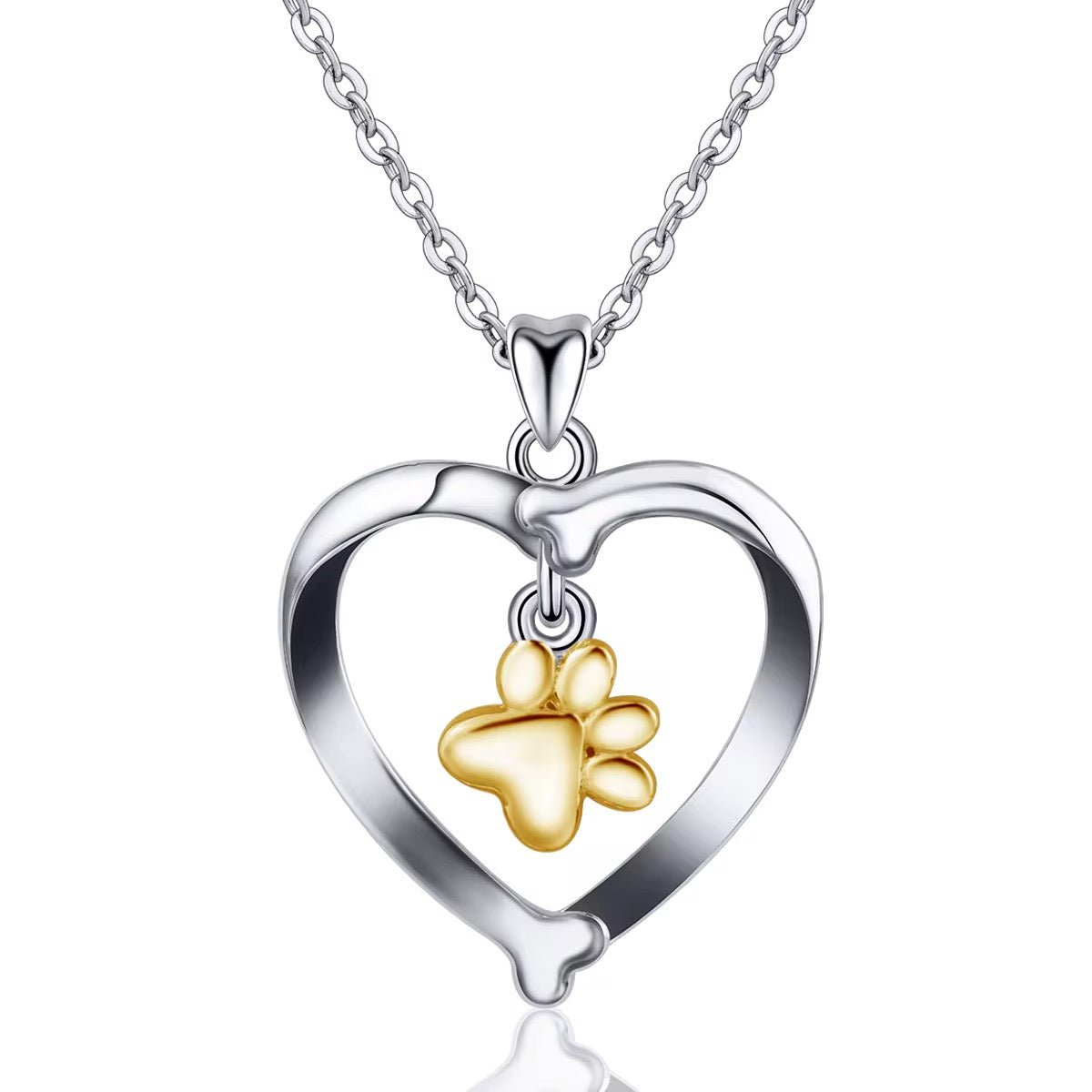 Paw Love Heart Necklace - bellissi