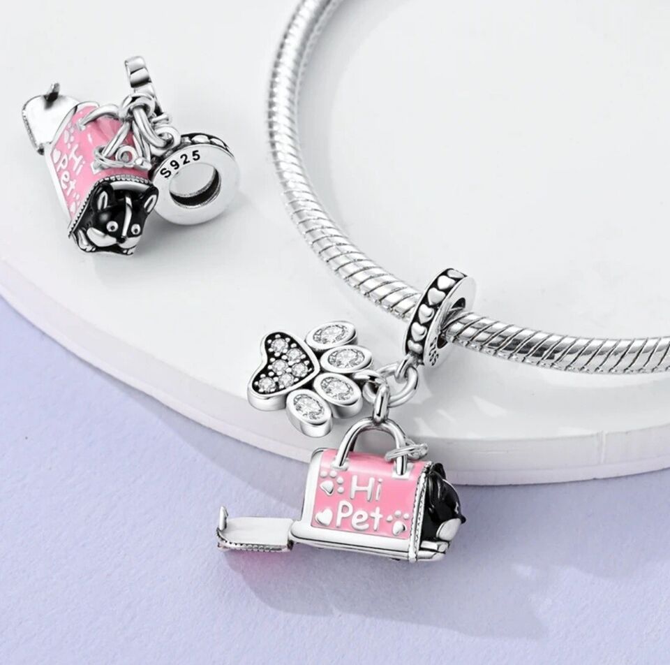 Paw Print & Cat In Pink Bag - bellissi