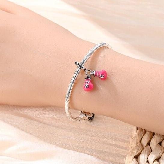 Pink Boxing Gloves Dangle Charm - bellissi