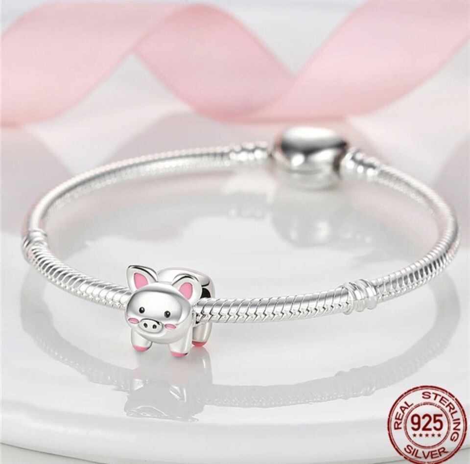 Pink Cute Pig Bead Charm - bellissi