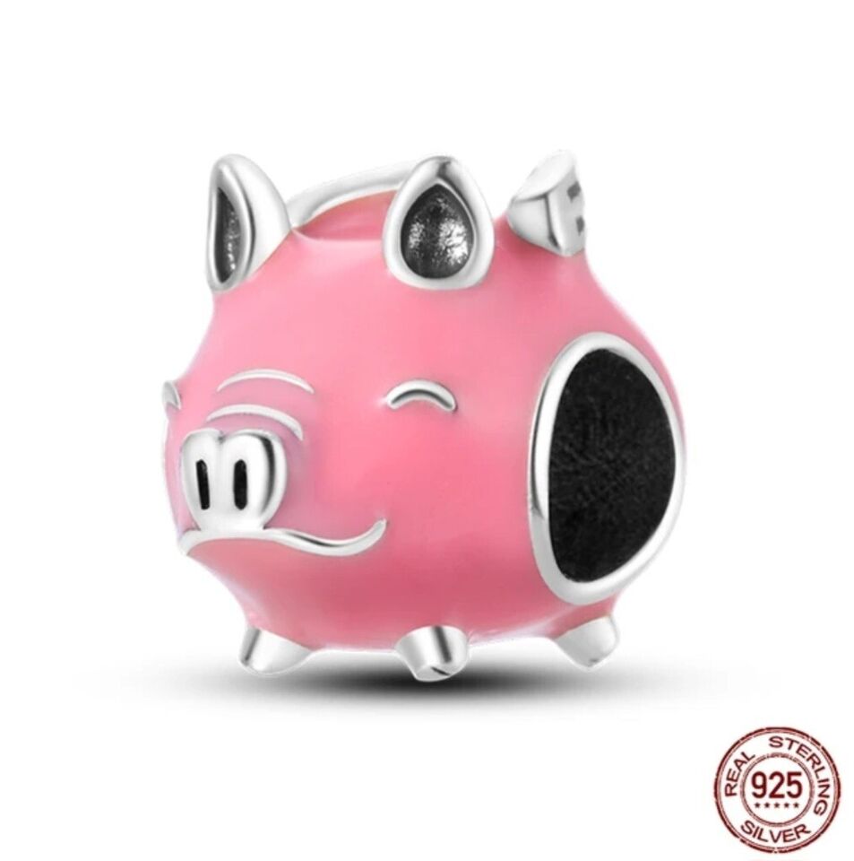 Pink Cute Pig Charm - bellissi