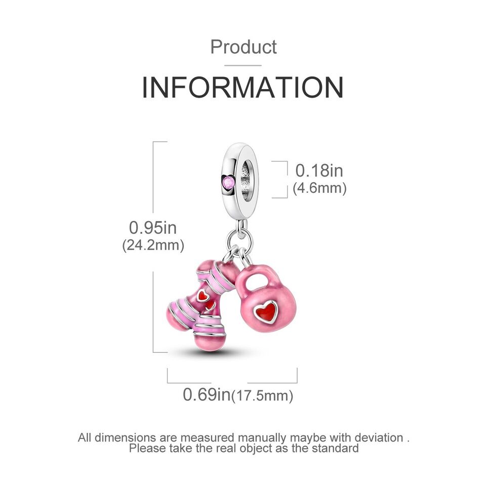 Pink Dumbbells & Kettlebell Gift Charm - bellissi