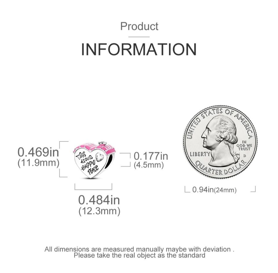 Pink Heart Home House Charm - bellissi