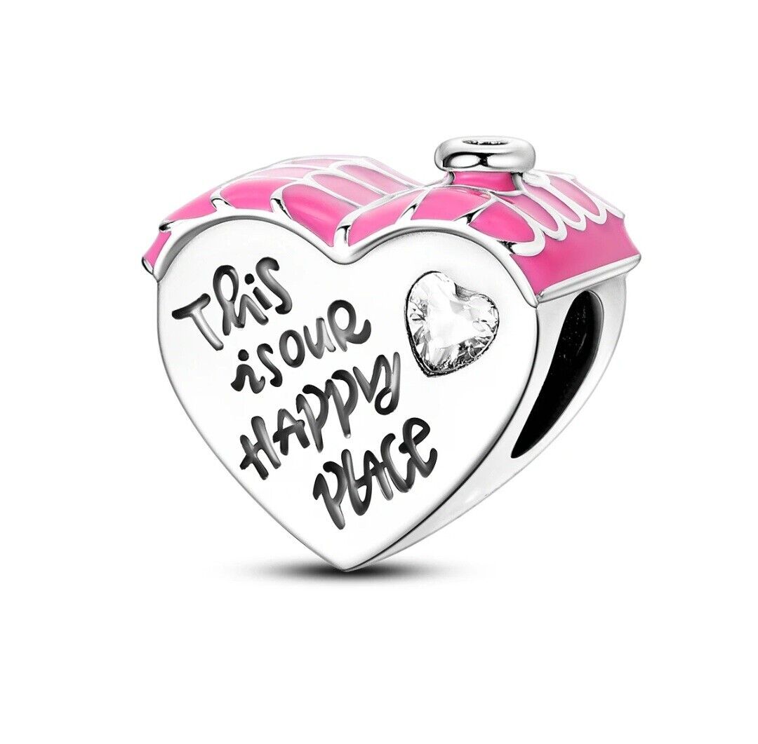 Pink Heart Home House Charm - bellissi