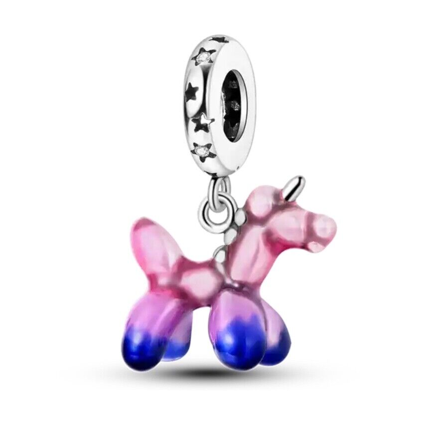Pink Unicorn Pudel Dangle Charm - bellissi