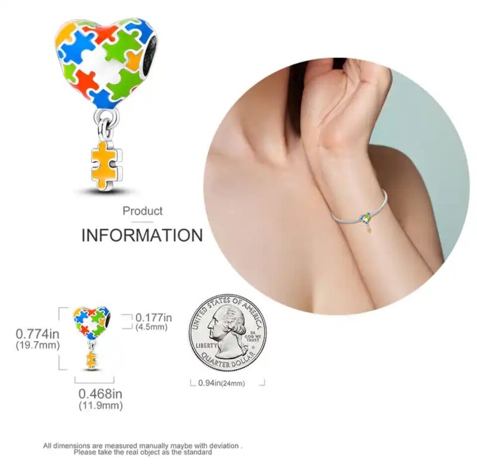 Puzzle Heart Balloon Charm - bellissi