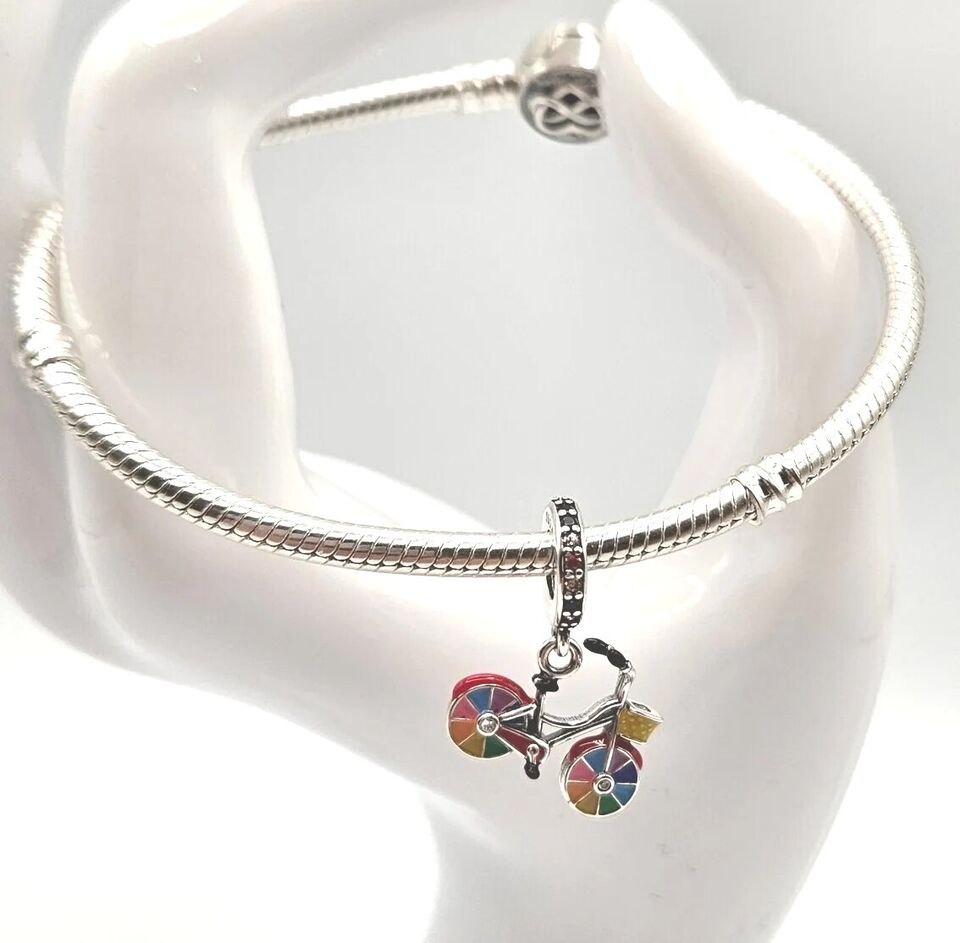 Rainbow Bike With Basket Charm - bellissi