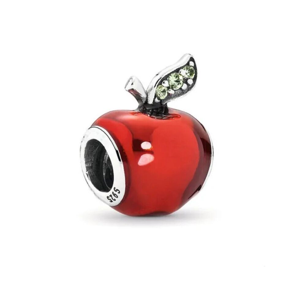 Red Apple Zirconia Leaf Charm - bellissi