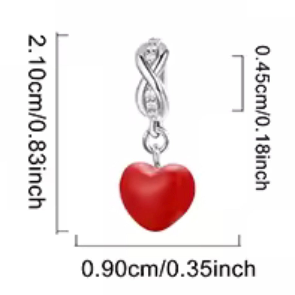 Red Heart Dangle Charm - bellissi