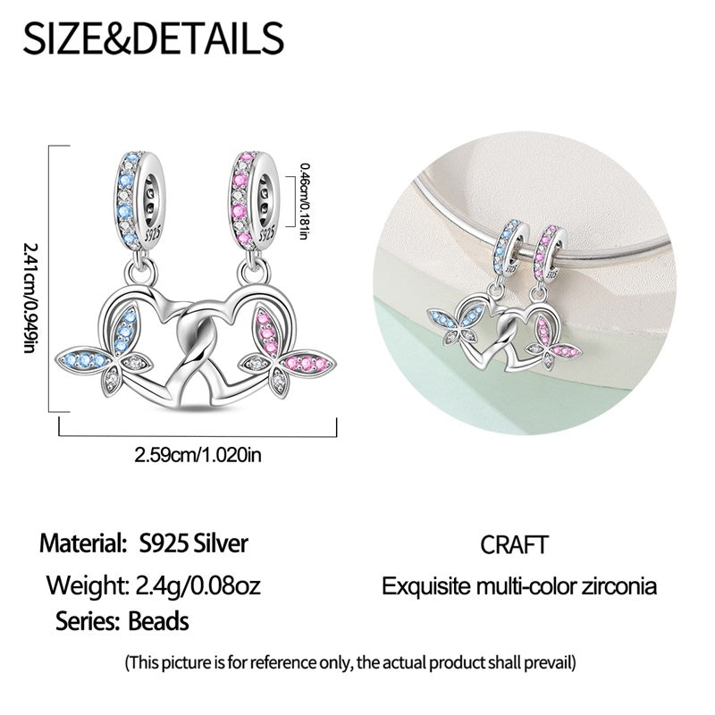 Hearts & Butterflies Dangle Charm