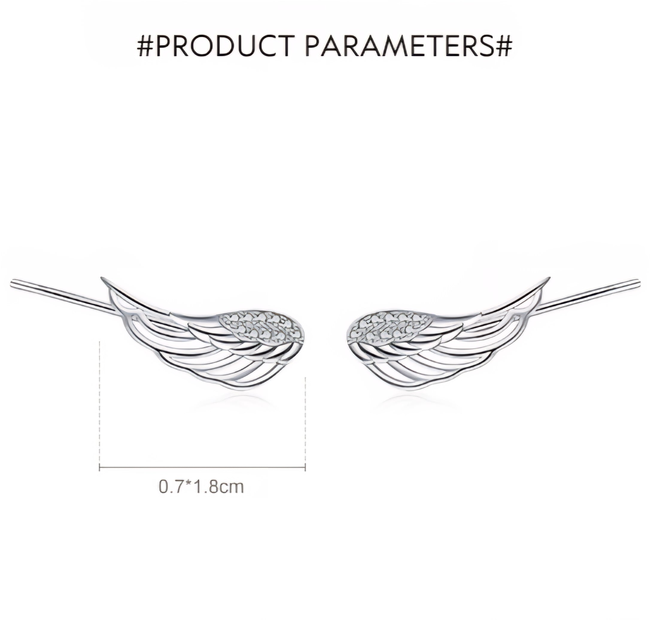 Angel Wings Feather Cuff Crawler Zirconia Earrings
