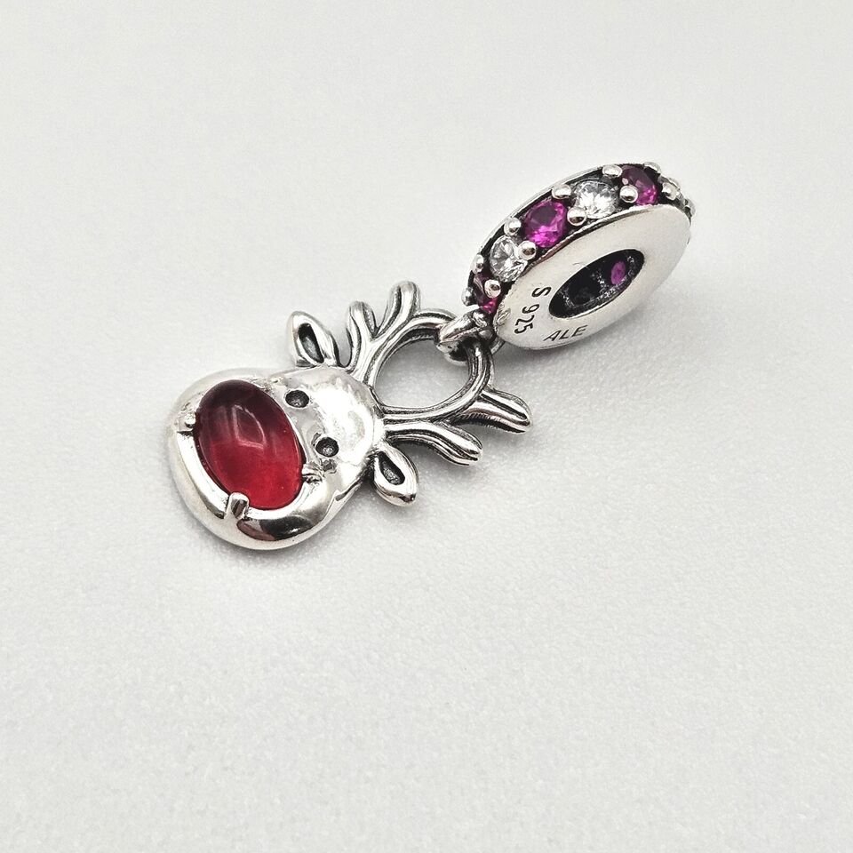 Rudolph Reindeer Red Murano Glass Charm - bellissi