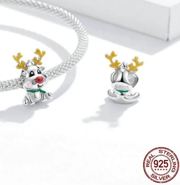 Rudolph Reindeer Silver Charm - bellissi