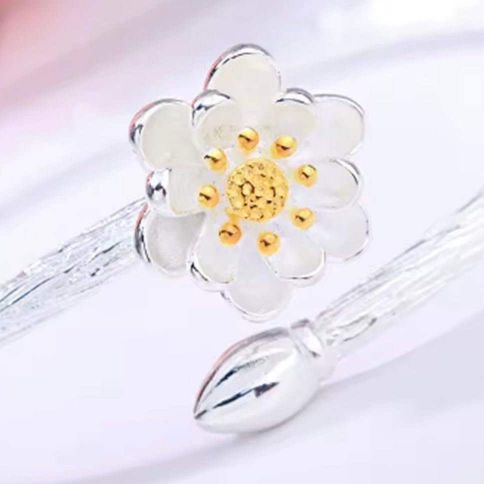 Silver Bloom Adjustable Bracelet - bellissi