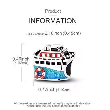 Silver Cruise Ship Charm - bellissi