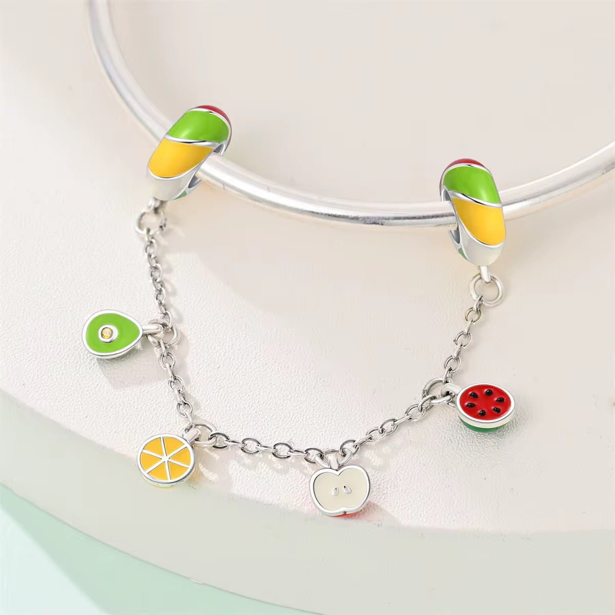 Silver Fruit Safety Chain Charm - bellissi