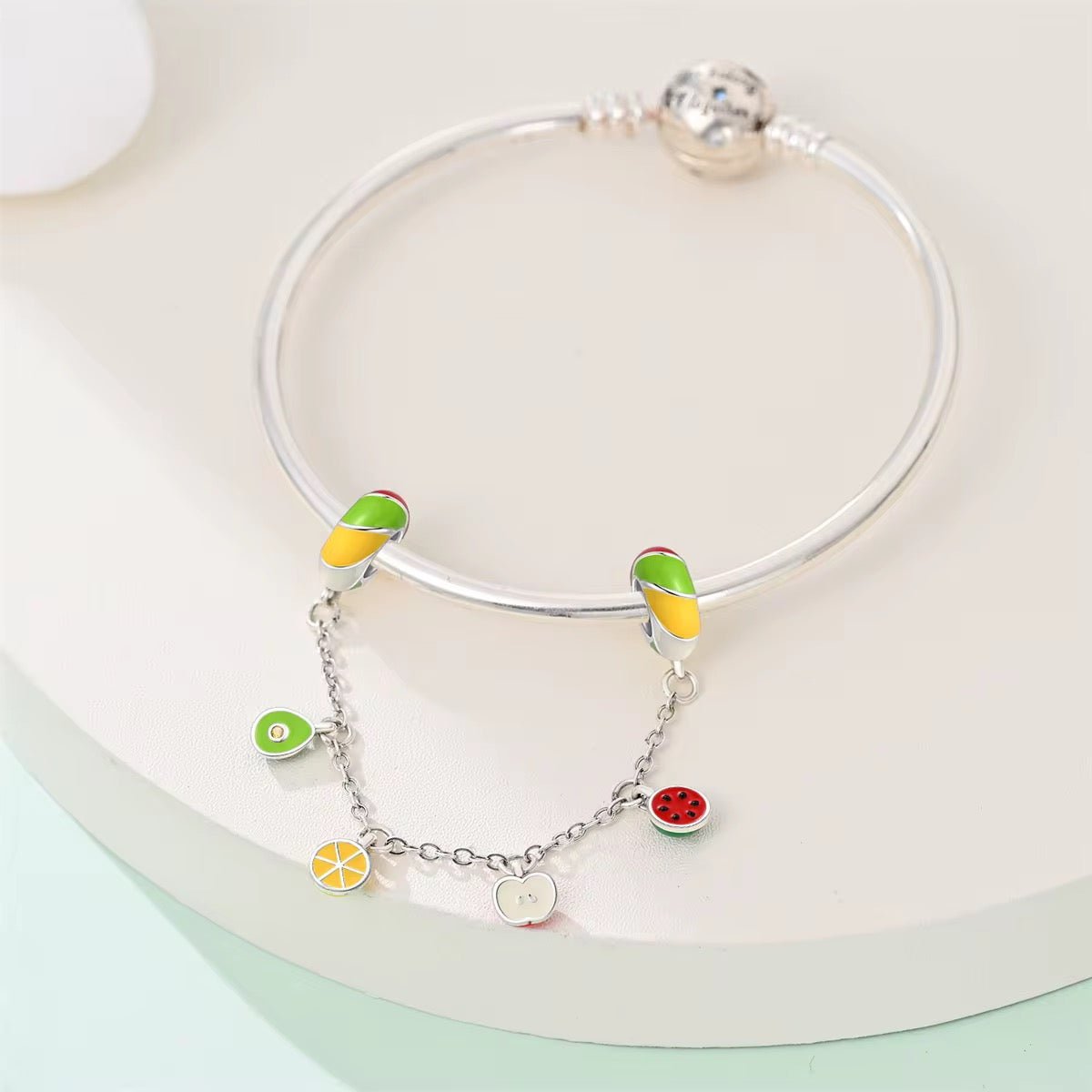 Silver Fruit Safety Chain Charm - bellissi