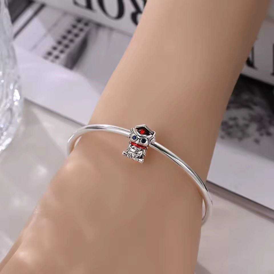 Silver Graduation Owl Charm - bellissi