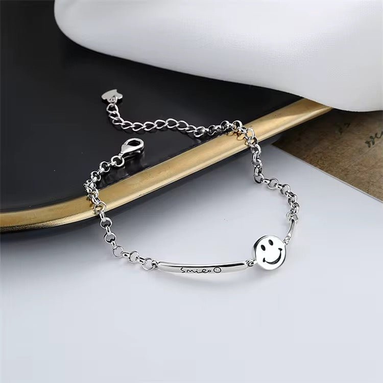 Silver Happy Smiley Bracelet – Feel Good Energy - bellissi