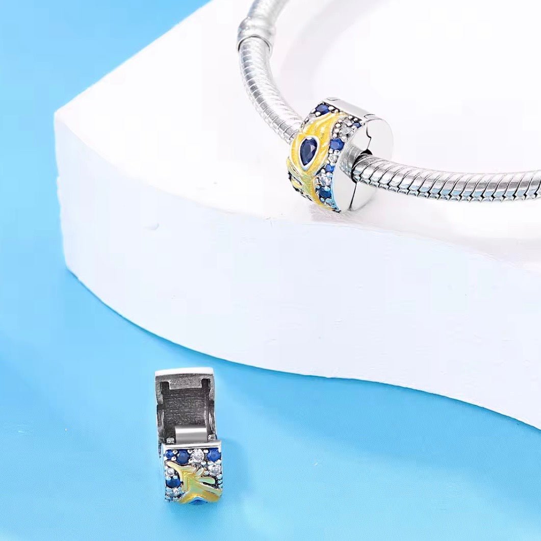 Silver Peacock Feather Clip Charm - bellissi