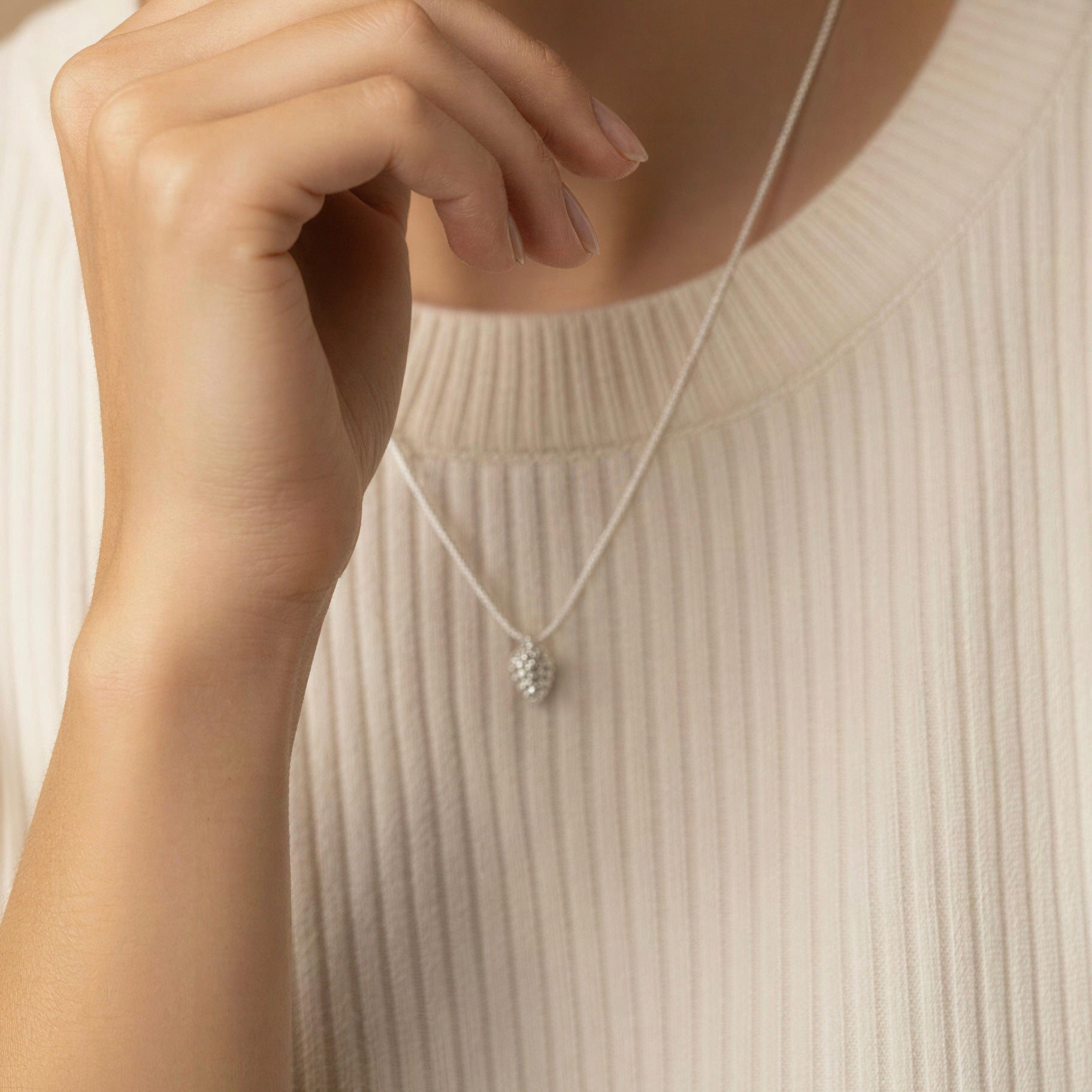 Silver Pine Cone Pendant Necklace - bellissi